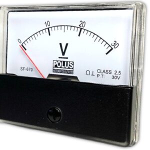 Voltímetro Analógico DC PL-BM67 30VCC Leitura direta